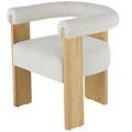 Fauteuil d'appoint incurvé en bouclette, style moderne du milieu du siècle – crème, entièrement assemblé