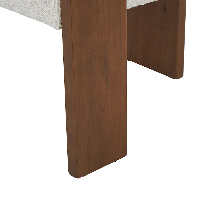Fauteuil d'appoint incurvé en bouclette, style moderne du milieu du siècle – crème, entièrement assemblé