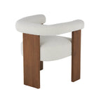 Fauteuil d'appoint incurvé en bouclette, style moderne du milieu du siècle – crème, entièrement assemblé