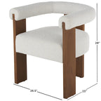 Fauteuil d'appoint incurvé en bouclette, style moderne du milieu du siècle – crème, entièrement assemblé