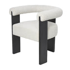 Fauteuil d'appoint incurvé en bouclette, style moderne du milieu du siècle – crème, entièrement assemblé