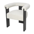 Fauteuil d'appoint incurvé en bouclette, style moderne du milieu du siècle – crème, entièrement assemblé