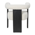 Fauteuil d'appoint incurvé en bouclette, style moderne du milieu du siècle – crème, entièrement assemblé
