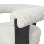 Fauteuil d'appoint incurvé en bouclette, style moderne du milieu du siècle – crème, entièrement assemblé