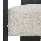 Fauteuil d'appoint incurvé en bouclette, style moderne du milieu du siècle – crème, entièrement assemblé