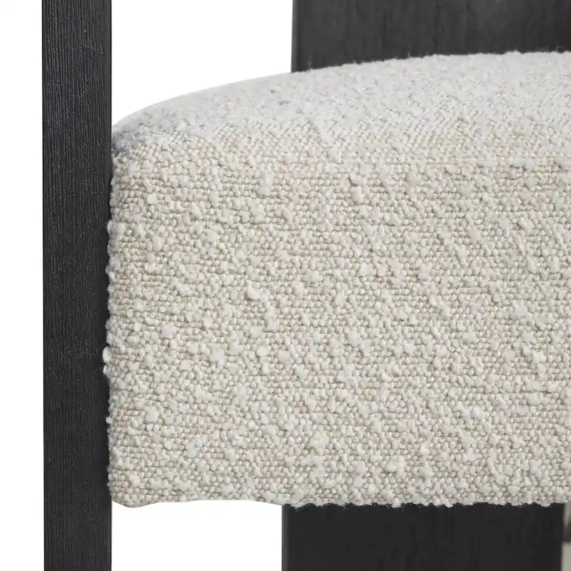 Fauteuil d'appoint incurvé en bouclette, style moderne du milieu du siècle – crème, entièrement assemblé