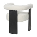 Fauteuil d'appoint incurvé en bouclette, style moderne du milieu du siècle – crème, entièrement assemblé