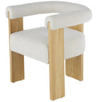 Fauteuil d'appoint incurvé en bouclette, style moderne du milieu du siècle – crème, entièrement assemblé