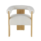 Fauteuil d'appoint incurvé en bouclette, style moderne du milieu du siècle – crème, entièrement assemblé