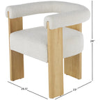Fauteuil d'appoint incurvé en bouclette, style moderne du milieu du siècle – crème, entièrement assemblé