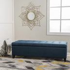 Banc de rangement en lin tufté Mission avec couvercle relevable – 128,27 cm de large