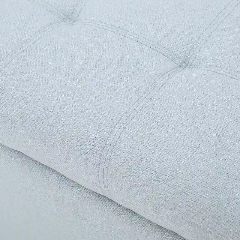 Banc de rangement en lin tufté Mission avec couvercle relevable – 128,27 cm de large
