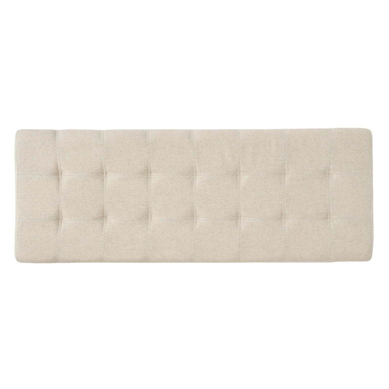 Banc de rangement en lin tufté Mission avec couvercle relevable – 128,27 cm de large