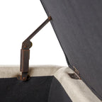 Banc de rangement en lin tufté Mission avec couvercle relevable – 128,27 cm de large