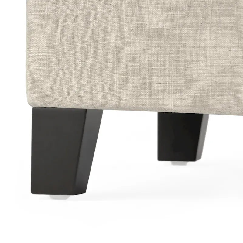 Banc de rangement en lin tufté Mission avec couvercle relevable – 128,27 cm de large