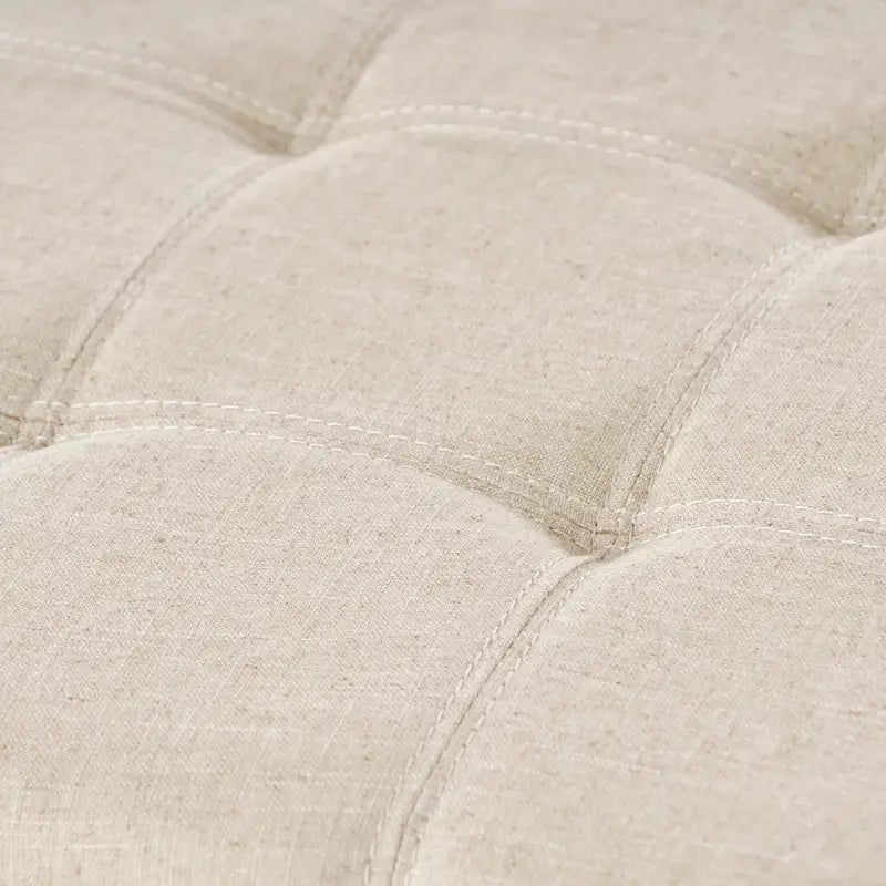 Banc de rangement en lin tufté Mission avec couvercle relevable – 128,27 cm de large
