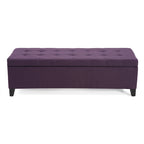 Banc de rangement en lin tufté Mission avec couvercle relevable – 128,27 cm de large