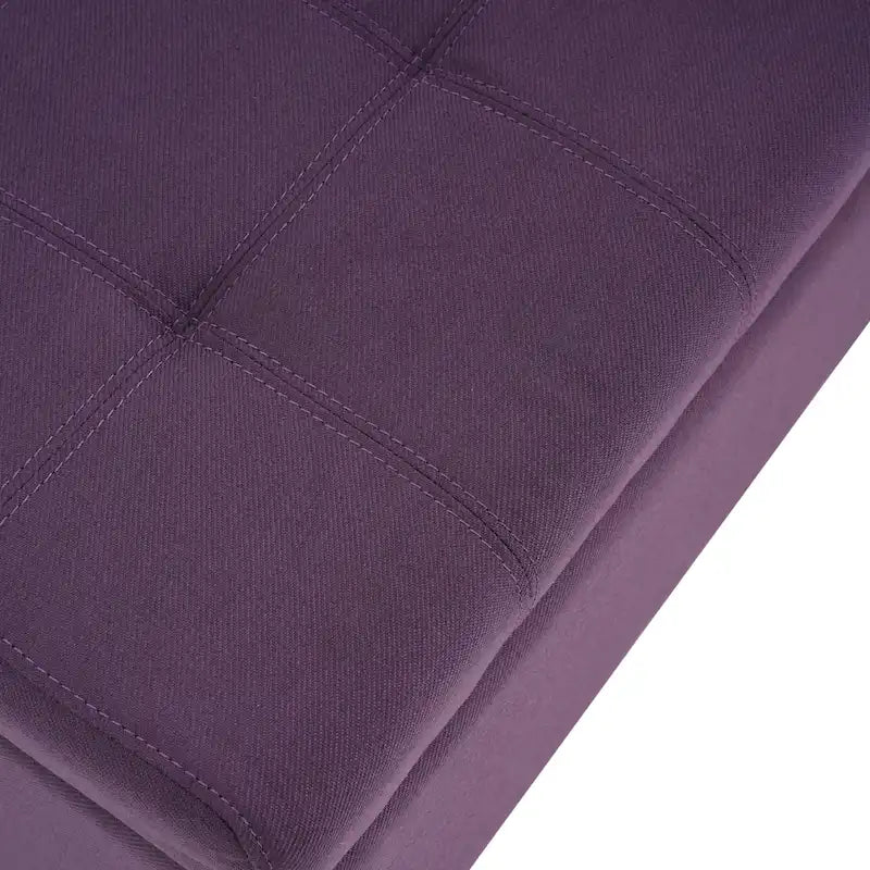 Banc de rangement en lin tufté Mission avec couvercle relevable – 128,27 cm de large