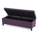 Banc de rangement en lin tufté Mission avec couvercle relevable – 128,27 cm de large