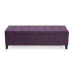 Banc de rangement en lin tufté Mission avec couvercle relevable – 128,27 cm de large