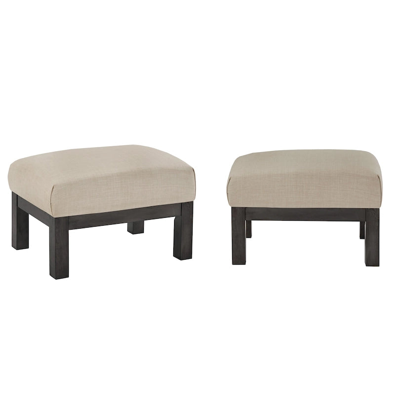 Ottoman en bois massif de style Mission avec coussin rembourré
