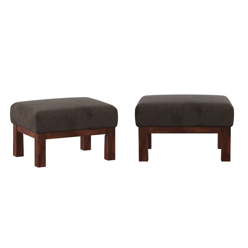 Ottoman en bois massif de style Mission avec coussin rembourré