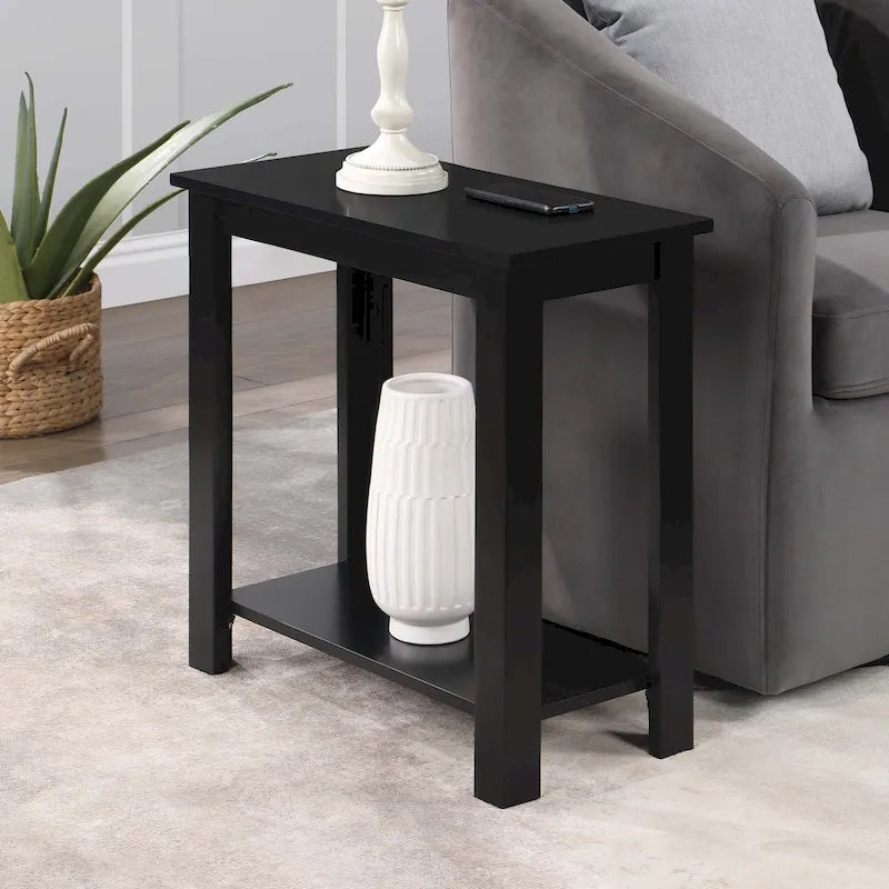 Table d'appoint de chevet avec étagère
