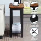 Table d'appoint de chevet avec étagère