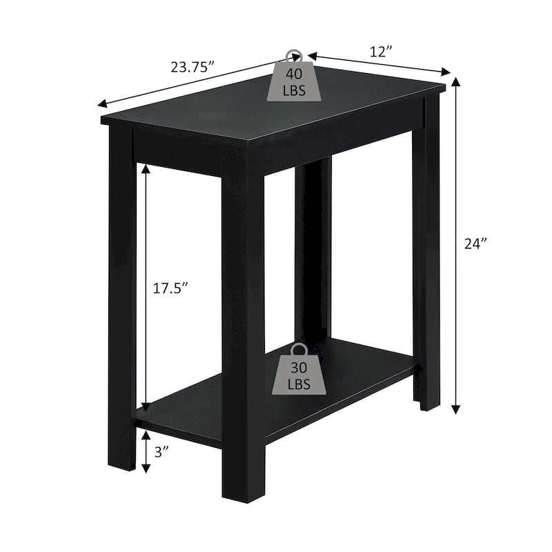 Table d'appoint de chevet avec étagère