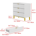 Table de chevet en bois de 31,5 W x 29,7 H avec 3 tiroirs, table d'appoint, commode noire