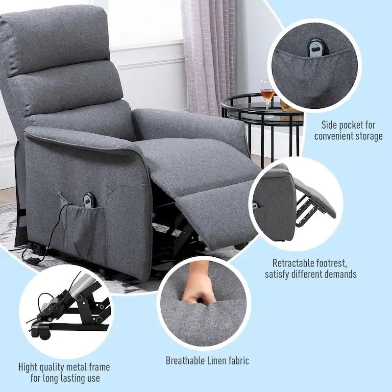 Fauteuil inclinable releveur électrique avec télécommande