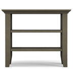 Table d'appoint étroite en bois massif de 14 pouces de large avec 2 étagères ouvertes