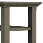 Table d'appoint étroite en bois massif de 14 pouces de large avec 2 étagères ouvertes