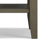 Table d'appoint étroite en bois massif de 14 pouces de large avec 2 étagères ouvertes