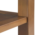 Table d'appoint étroite en bois massif de 14 pouces de large avec 2 étagères ouvertes