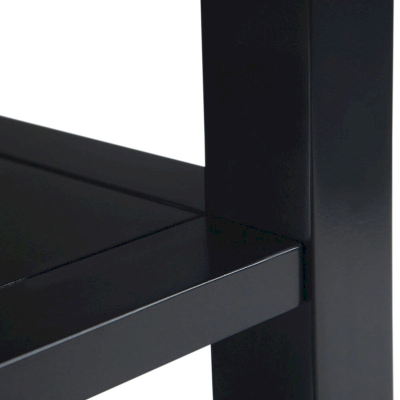 Table d'appoint étroite en bois massif de 14 pouces de large avec 2 étagères ouvertes