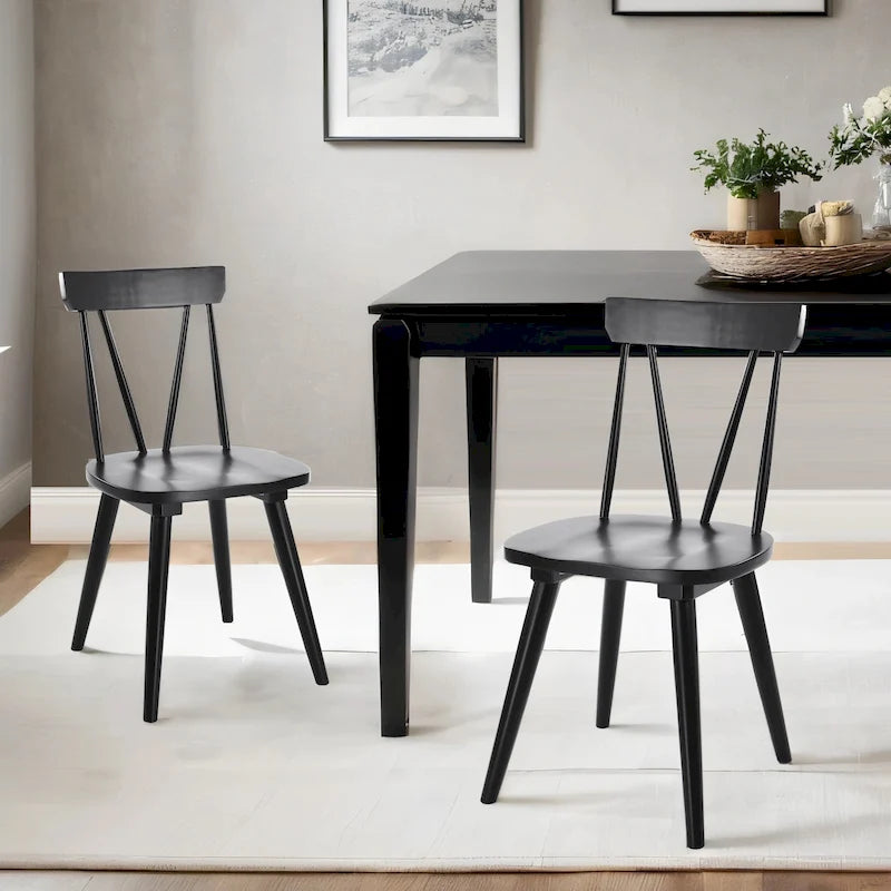 Chaises de salle à manger larges en bois Windsor 17.4