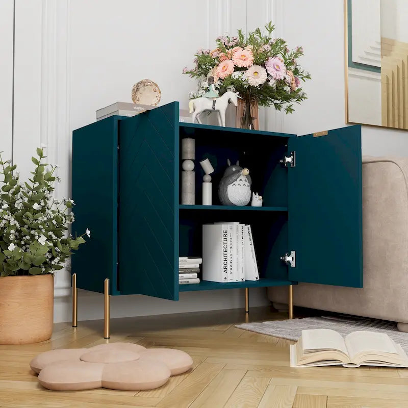 Buffet de Rangement 2 Portes avec Étagère Réglable