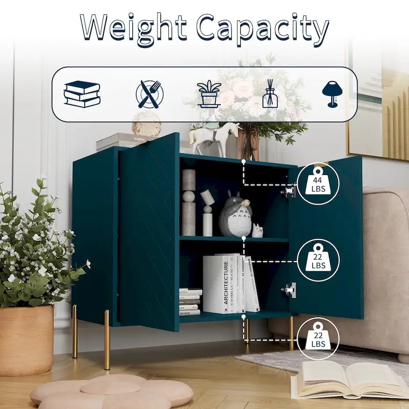 Buffet de Rangement 2 Portes avec Étagère Réglable
