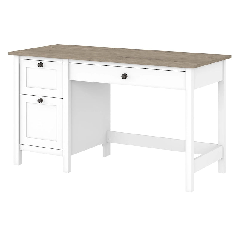 Bureau d'ordinateur de ferme de 54 pouces avec tiroir classeur, tablette à clavier et tiroir de rangement