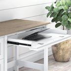 Bureau d'ordinateur de ferme de 54 pouces avec tiroir classeur, tablette à clavier et tiroir de rangement