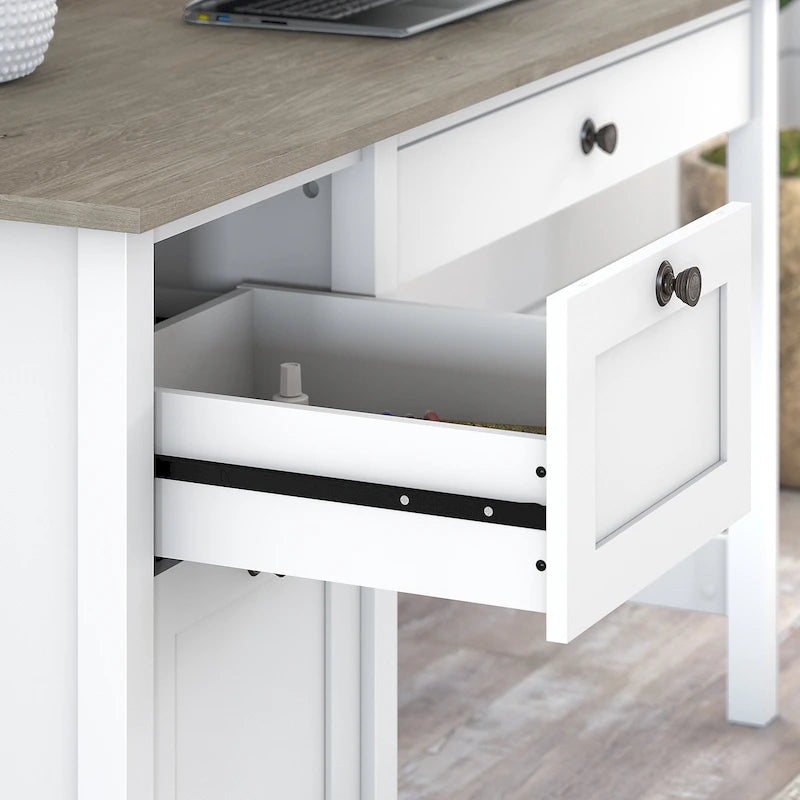 Bureau d'ordinateur de ferme de 54 pouces avec tiroir classeur, tablette à clavier et tiroir de rangement