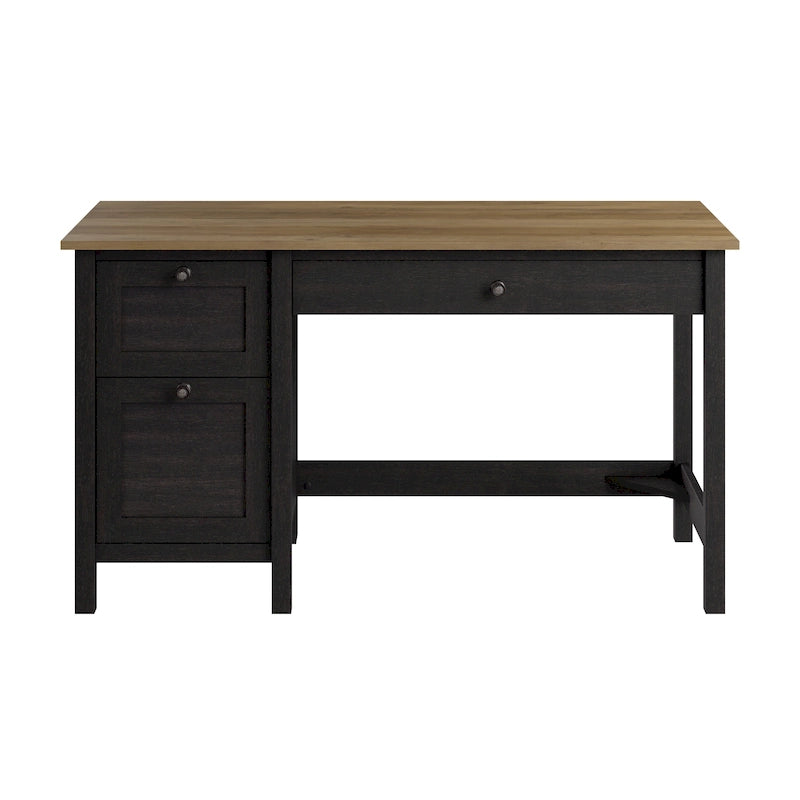 Bureau d'ordinateur de ferme de 54 pouces avec tiroir classeur, tablette à clavier et tiroir de rangement