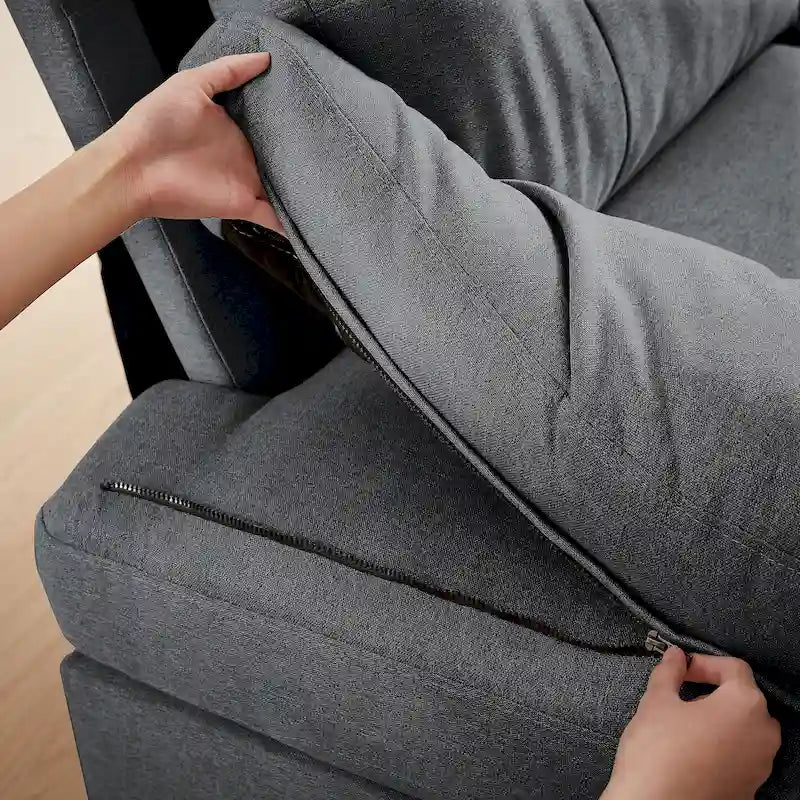 Canapé d'angle en U 4 places avec double méridienne pour salon
