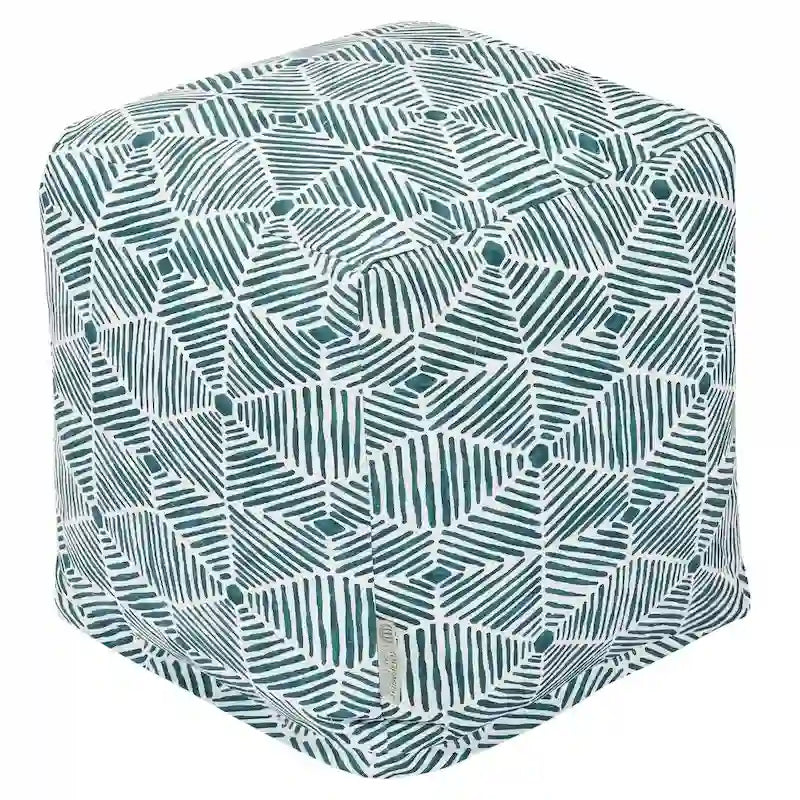 Petit pouf ottoman d'intérieur en sergé de coton avec rembourrage en polystyrène – Lavable en machine