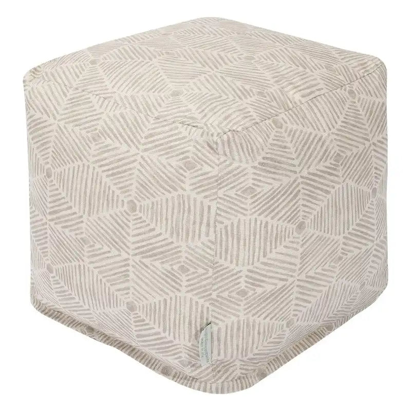 Petit pouf ottoman d'intérieur en sergé de coton avec rembourrage en polystyrène – Lavable en machine