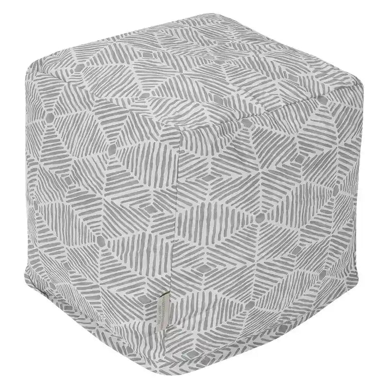 Petit pouf ottoman d'intérieur en sergé de coton avec rembourrage en polystyrène – Lavable en machine