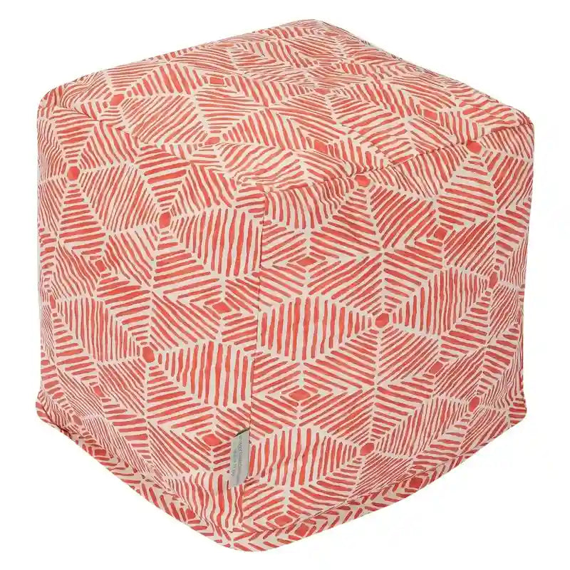 Petit pouf ottoman d'intérieur en sergé de coton avec rembourrage en polystyrène – Lavable en machine
