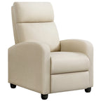 Fauteuil inclinable moderne en tissu avec siège à ressorts ensachés et repose-pieds réglable