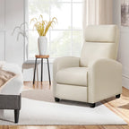 Fauteuil inclinable moderne en tissu avec siège à ressorts ensachés et repose-pieds réglable